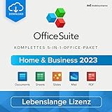OfficeSuite Home & Business 2023 | 5-in-1-Office-Paket | Dokumente, Tabellen, Präsentationen, PDF, E-Mail & Kalender | Lebenslange Lizenz | 1 Windows-PC | 1 Benutzer [Online-Code für PC]