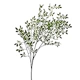 DULRLLY 5 Stück Künstliche Nandina-Grünzweige, 110 cm Hoch, Büschel aus Künstlichen Pflanzenblättern für Vasen, Künstliche Bambus-Grünpflanzen, Stiele, Ficus-Zweige, Picks für Hochzeit, Zuhause,(#1)