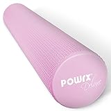 POWRX Yoga-Rolle/Pilates-Rolle/Schaumstoff-Rolle/Foam-Roller/Faszien-Training/Selbstmassagerolle 45 cm oder 90 cm x 15 cm Blau Lila Pink (Pink/90 x 15 cm)