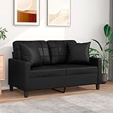 SECOLI Sofa 2 sitzer 2 sitzer Sofa 2er Couch mit Zierkissen Lounge Couch Sofa Couch für Wohnzimmer/Schlafzimmer/Büro/Wohnung-2-Sitzer:120cm-Schw