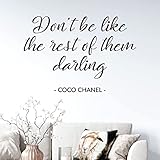 Wandtattoo mit Zitat 'Don't be Like The Rest of Them Darling', Coco Chanel Large (580 x 390mm) schw