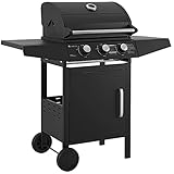 Juskys BBQ Gasgrill Louisiana 3 Brenner 8,1 kW - Gas Grillwagen inkl. Grillrost, Deckel - Grill mit Thermometer, Warmhalterost & Seitenablag