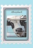 Adressbuch: Buch für Adressen, Telefonnummern, E-Mails, Geburtstage, Jahrestage und wichtige Informationen mit einer süßen Kuh (Kühe, Band 1)