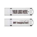 Individuell Bedruckte USB Stick 32GB Werbeartikel Memory Stick mit Aufgedruckten Bildern, Logo, Text – 50 Stück Weiß