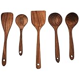 Holzlöffel, Holzlöffel for Kochen, 5-teiliges wiederverwendbares Holz-Küchenutensilien-Set Werkzeuge for Kochen von Kochg