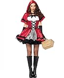 LEG AVENUE Rebellisches Rotkäppchen Damen-Kostüm Gothic Red Riding Hood, Größe:S