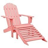 vidaXL Tannenholz Massiv Adirondack Gartenstuhl mit Fußstütze Liegestuhl Deckchair Gartenliege Gartensessel Stuhl Sessel Sonnenliege Liege R