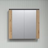 trendteam smart living - Spiegelschrank Spiegel - Badezimmer - Follow - Aufbaumaß (BxHxT) 79 x 78 x 20 cm - Farbe Artisan Eiche mit Matera - 2228405E2