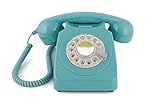 GPO 746ROTARYBLU Retro Telefon mit Wählscheibe im 70er Jahre Design B