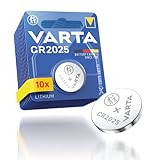 VARTA Batterien Knopfzellen CR2025, 10 Stück, Lithium Coin, 3V, kindersichere Verpackung, für elektronische Kleingeräte - Autoschlüssel, Fernbedienungen, Waag