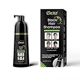 Instant Black Hair Shampoo, Haarfärbeshampoo für Männer & Frauen- Einfach zu benutzen -100% Grauabdeckung- Einfach & schnell - Hält 30 Tage 3 in 1 Schwarzes Haarfärbemittel (Flaschen)