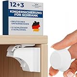 Hoffenbach Magnetische Kindersicherung 12 Schlösser + 3 Schlüssel – Schranksicherung & Schubladensicherung ohne Bohren – Unsichtbarer Magnetverschluss – Weiß