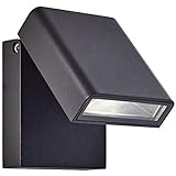 BRILLIANT Lampe Toya LED Außenwandstrahler schwarz | 1x 7W LED integriert, 736lm, 4200K | IP-Schutzart: 44 - spritzwassergeschützt | Kopf schwenkb