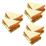Toyvian 6 STK Simulations-Sandwich künstliches Sandwich zum Ausstellen über dem Schrankbehälter veganes Brot Spielzeuge Szenenfotografie Requisiten Lebensmittel-Requisite Schreib