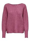 ONLY Damen Lockerer Strickpullover Knitted Basic Stretch Sweater Langarm Rundhals Shirt ONLDANIELLA, Farben:Rosa-2,Größe Damen:M