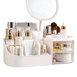 ZAMOUX Kosmetikvitrinen, Make-up-Aufbewahrungsvitrine für den Schreibtisch, Staubdichte Tisch-Make-up-Organisationsbox für Schminktisch, Wohnzimmer, B
