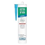 OTTOSEAL S100 Premium-Sanitär-Silikon 300ml inkl. kör4u Tülle (C8681 Matt Sanitärgrau)