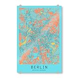 artboxONE Acrylglasbild 90x60 cm Städte/Berlin Berliner Stadt - Bild Berlin Berlin City Berlin City map