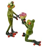 Ciieeo 2 Paar Frosch-Ornamente zarte Statue Froschdekorationen Geschenke für Valentinstag valentinsgeschenk Kunsthandwerk aus Kunstharz hochzeitsdeko Dekoration einzigartige Figur 3D