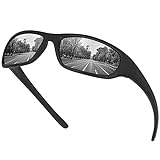 Vimbloom Sonnenbrille Herren Polarisierte Sportbrille Fahrradbrille mit UV 400 Schutz Autofahren Laufen Radfahren Golf für Angeln Herren Damen VI367 (Schwarze Matte)