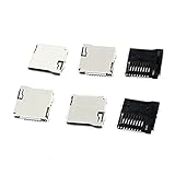 sourcing map 6PCS für Smart Phone Spring Loaded TransFlash Micro SD Card Sockets S
