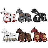 Generisch Farmspielzeug, Pferdespielzeug für Kinder 6+ 6 Prozent 1,8 Zoll mittelalterlicher Krieg Pferde Bausteine Rome Knight Plastik Mini Pferde für Jung