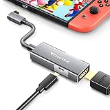 FOINNEX USB C auf HDMI Adapter, 4K Nintendo Switch Type C zu HDMI Konverter Ladefunktion für Samsung dex S10/S9/S8 Plus, Note 10/9/8, Huawei P30/P20, MacBook Pro, Surface Pro 7, Handy zu TV