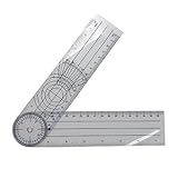 WOOXDYUK Winkelmesser,360° Winkel Gemeinsame Bewegung,Medizinisches Winkellineal aus Kunststoff,für Beliebiger Messwinkel,Mathematische Physik, Messung und Zeichnung