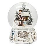20094 Schneekugel Romantischer Winterspaziergang Winter & Weihnacht Silber-Sockel Landschaft mit Spieluhr Durchmesser 100