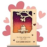 Liebesgrußkarten aus Holz | Drücken Sie Ihre herzliche Zuneigung aus | Für ihn/sie | Familie | Freunde 