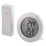 EMOS digitales Thermometer mit Außensensor, Außentemperatur und Innentemperatur Messer mit drahtlosem Funk Sensor, 80m Reichweite, Memory