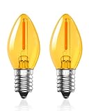 Luxvista E14 LED Warmweiss 0,5W Vintage Glühbirne,LED Leuchtmittel E14 C7 Kerze Birne Warmes Licht 2000K Nachtlicht für Krippenbeleuchtun,Kühlschranklampe,Äquivalent 5W,Nicht Dimmbar,2 Stück