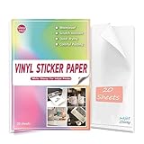 Sticker papier zum bedrucken A4 Glänzend Weiß-20 Blätter，Wasserfester Vinylaufkleber für Inkjetdrucker und Laserdrucker Inkjet Etiketten Papier Selbstklebendön & Trocknet S