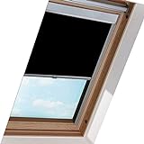 EINFEBEN Dachfenster Rollo Verdunkelungsrollo für Dachfenster / 206 Schwarz (52.0x98.4cm)/ Verdunkelung & Thermo H