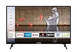 Techwood H32T60F 32 Zoll Fernseher/Smart TV (HD ready, HDR, LED, Triple-Tuner, WLAN, Prime Video, Netflix, HDMI, USB) [2022], Schw