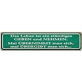 vianmo Blechschild Wandschild Metallschild 46x10 cm Leben Ist Ständiges Geben Nehmen Deutsch Spruch Z