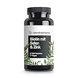 Biotin + Selen + Zink für Haut, Haare & Nägel - 365 vegane Tabletten - Ohne Magnesiumstearat, laborgeprüft & in Deutschland p