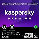Kaspersky Premium Total Security 2024 | 3 Geräte | 2 Jahre | Anti-Phishing und Firewall | Unbegrenzter VPN | Passwort-Manager | Kindersicherung | 24/7 Unterstützung | PC/Mac/Mobile | Code per E