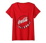 Damen Coca-Cola Bottle Cap Logo T-Shirt mit V