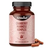 Cranberry Mannose Komplex Kapseln 180 Kapseln | ausgewählte Einzelnährstoffe in höchster Reinheit | mit 96mg PAC, 80 mg D-Mannose und 20 mg Vitamin C pro Tagesdosis | vegan |