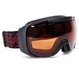 F2 Skibrille Oversize, S2 Optik orange getönt 100% UV-Schutz Snowboardbrille ideal für Skihelm ~yx