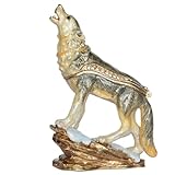 LLSJF Statuen Dekoration Statuen Und Skulpturen Heulender Wolf Schmuckkästchen Tierfig
