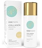 Cosphera Collagen Booster Creme 50 ml Vegan - mit Hyaluronsäure, Peptiden & Vitamin B3 - Gesichtscreme gegen Falten - Anti Faltencreme gegen Tränensäcke, Augenringe und S