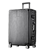 JYARZ Reisekoffer Leichtes Gepäck, Spinner-Doppelrad-PC+ABS-Hartschalenkoffer Für Reisekoffer Koffer Trolleys (Color : Zwart, Size : 20inch)