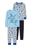 C&A Kinder Jungen Pyjama Multipack Relaxed Fit Unifarben|Bedruckt|Bedruckt blau 110