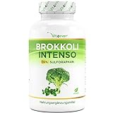 Brokkoli Extrakt - 180 Kapseln - Hochdosiert mit 1220 mg pro Tagesdosis - Premium: 10% Sulforaphan + schwarzer Pfeffer Extrakt - Vegan - Laborgeprü