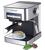 Steinborg Espressomaschine | Siebträgermaschine | 15 Bar | Siebträger Kaffeemaschine | mit Milchaufschäumer | Cappuccinomaschine | 1,6 Liter Wassertank