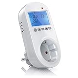 CSL - Steckerthermostat Thermostat, Steckdosen Digital Temperaturregler: Heizungsthermostat mit NTC-Sonde für Heizung Heizgeräte, Klimageräte, Infrarotheizung