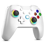Diswoe Controller für Switch/Switch Lite/OLED, Pro Controller für Switch, Controller für Switch Wireless mit 7-Colour RGB LEDs Aufweckfunktion, Turbo, Gyro Axis, Einstellbare, Vibration, S