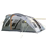 Skandika Tunnelzelt Egersund für 7 Personen | Camping Zelt mit Sleeper Technologie, eingenähter Zeltboden, nachtschwarz Schlafkabine, 2 m Stehhöhe, wasserdicht, 5000 mm Wassersäule | O